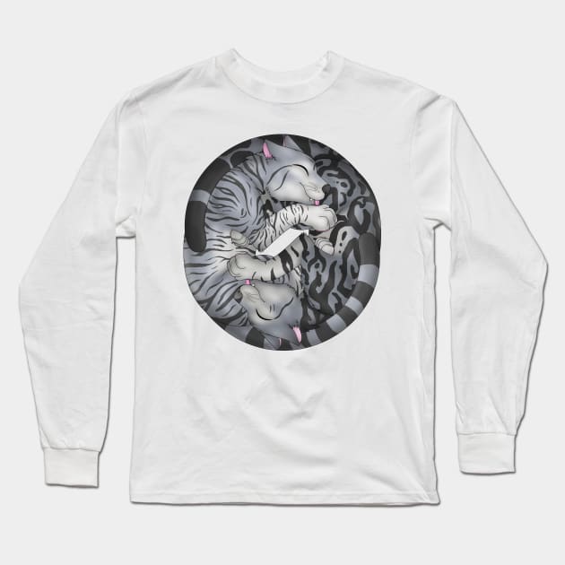 Yin-Yang Cats: Grey Tabby Long Sleeve T-Shirt by spyroid101